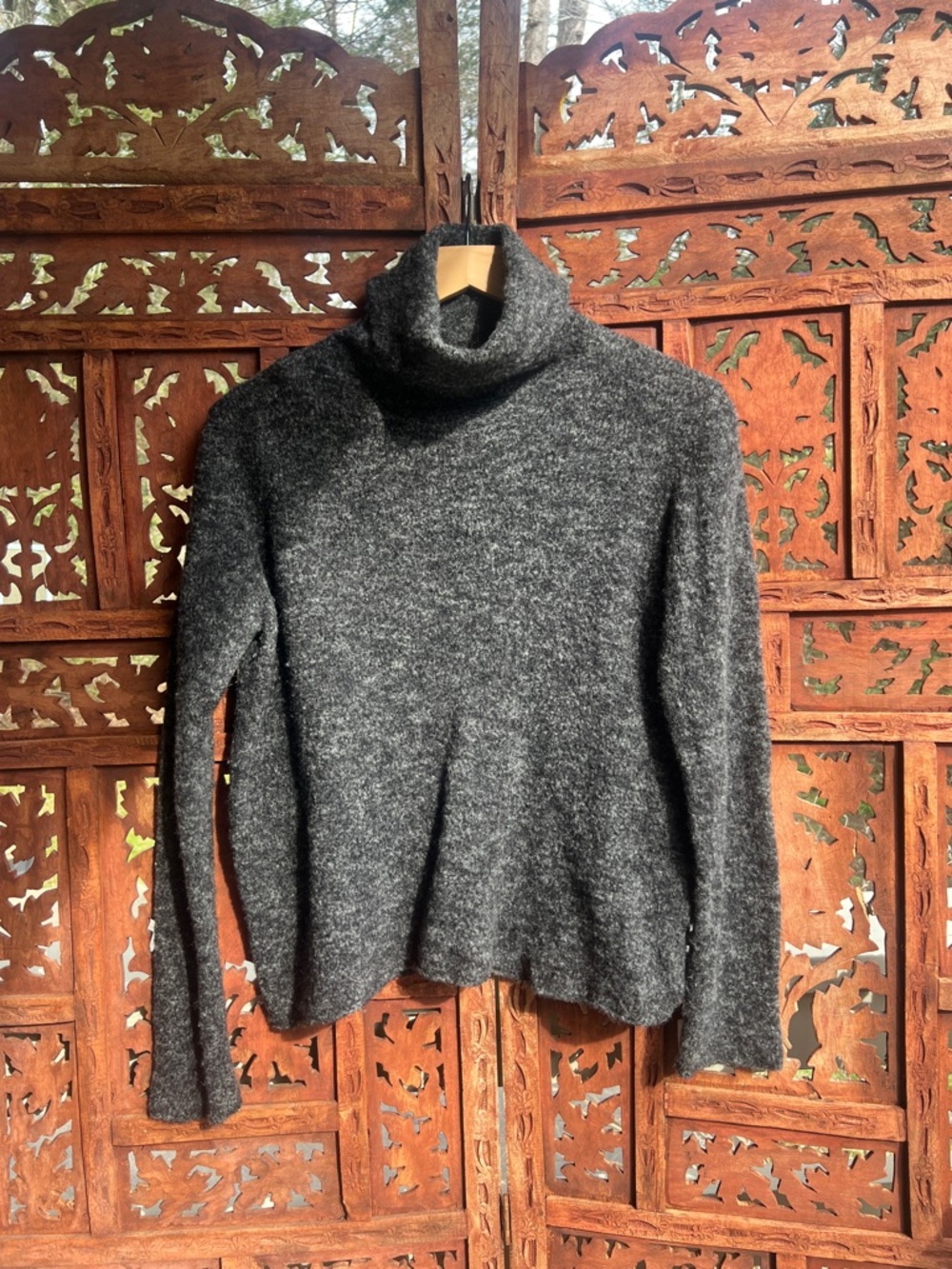 Eileen Fisher Charcoal Heathered Turtleneck Sweater